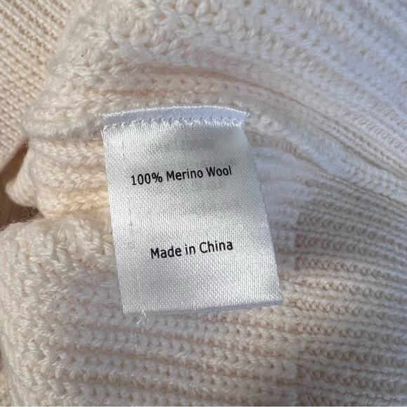 La Ligne  Bastien Cable Knit 1/2 Zip Wool Pullover Sweater Cream Ivory Sz XS - Picture 4 of 6